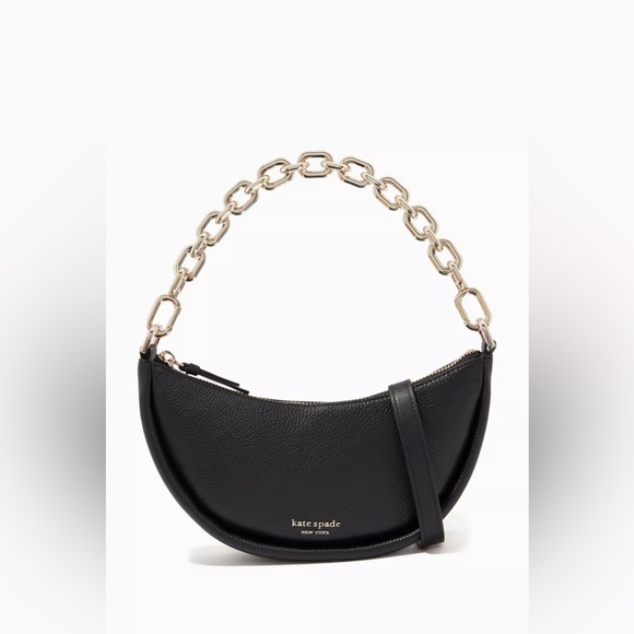 KATE SPADE NEW YORK Smile Small Crossbody Bag in Pebbled Leather Black - Picture 5 of 11
